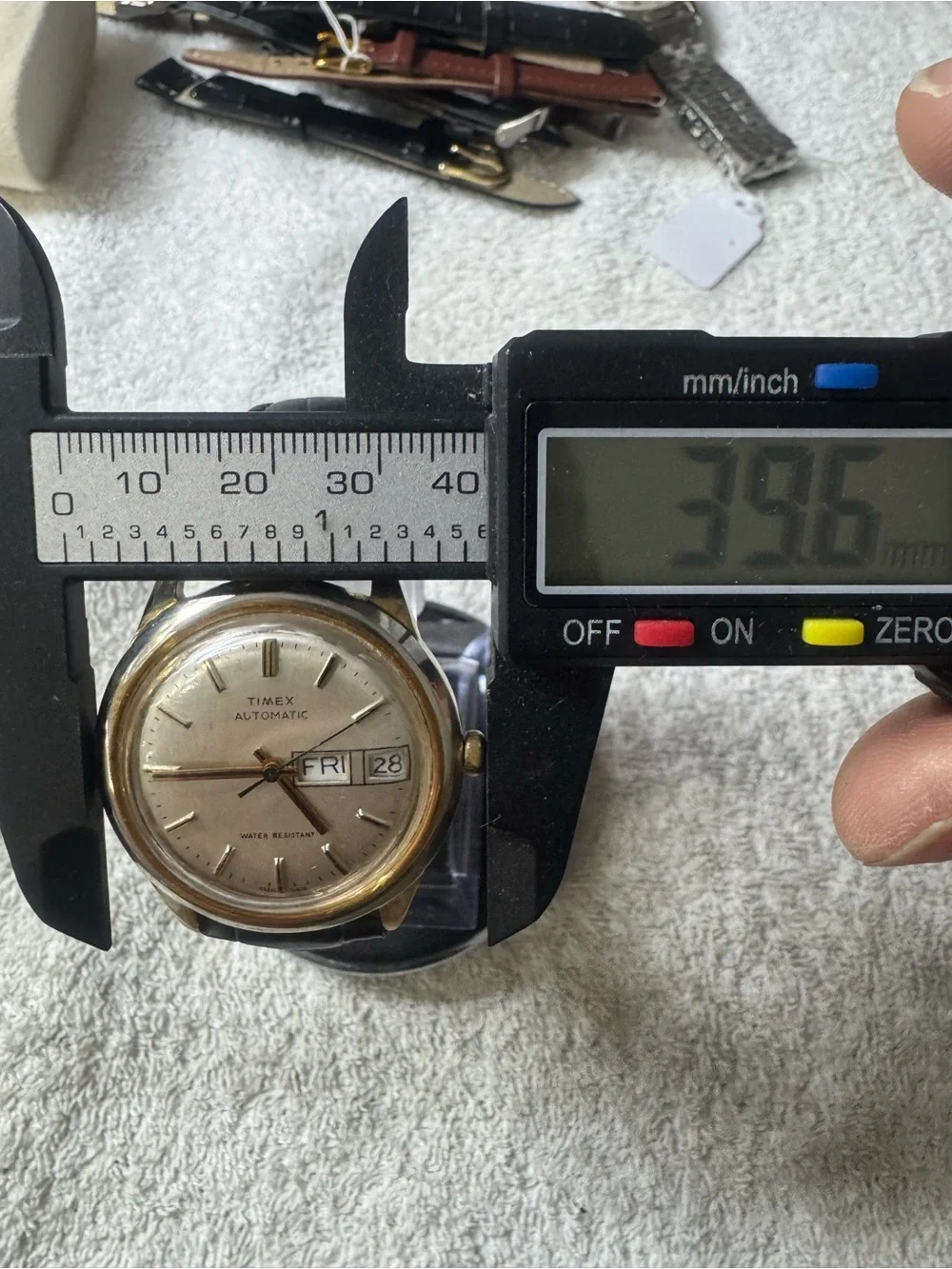 Timex Gold-Tone Case Silver Dial with Black Strap Automatic Watch